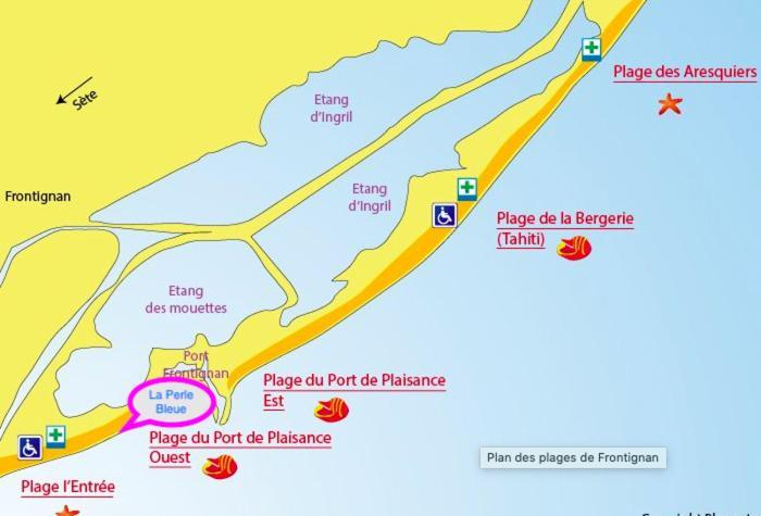 La Perle Bleue, 100 M De La Plage, Parking, Wifi Frontignan Bagian luar foto